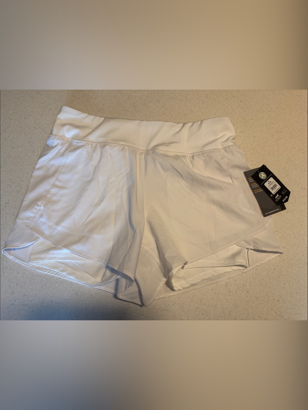 Avia White Women's Athletic Shorts with Inner Liner